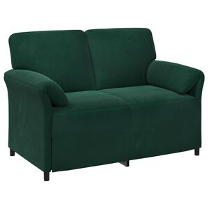vidaXL Sof&aacute; de 2 Plazas Verde oscuro 138 x 83 x 95 cm Terciopelo
