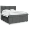 vidaXL Cama box spring con colch&oacute;n tela gris oscuro 200x200 cm