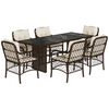 vidaXL Set comedor de jard&iacute;n 7 pzas con cojines rat&aacute;n sint&eacute;tico marr&oacute;n