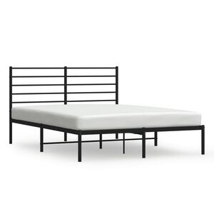vidaXL Estructura cama sin colch&oacute;n con cabecero metal negro 120x200 cm