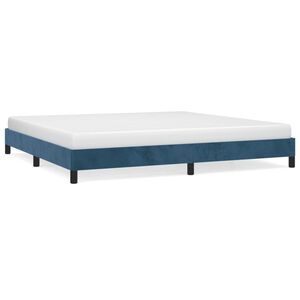 vidaXL Estructura cama sin colch&oacute;n terciopelo azul oscuro 200x200 cm
