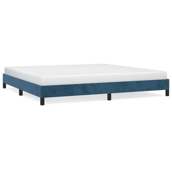 vidaXL Estructura cama sin colch&oacute;n terciopelo azul oscuro 200x200 cm