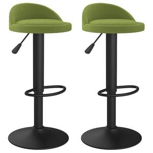 vidaXL Taburetes de cocina 2 uds terciopelo verde claro