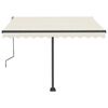 vidaXL Toldo de pie retr&aacute;ctil manual crema 300x250 cm