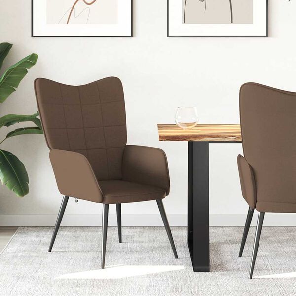 vidaXL Sill&oacute;n de relax de tela marr&oacute;n