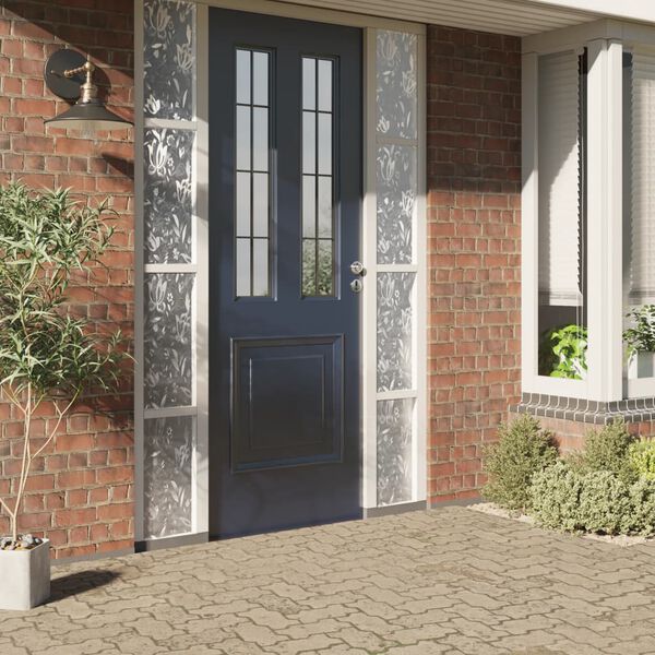 vidaXL L&aacute;minas de ventana esmerilada 2 uds PVC patr&oacute;n de flor