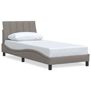 vidaXL Estructura de cama sin colch&oacute;n Hanko tela gris taupe 80x200 cm