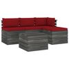 vidaXL Muebles de jard&iacute;n de palets 5 piezas cojines madera maciza pino