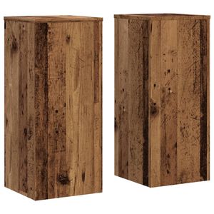 vidaXL Soportes de plantas 2 uds madera roble envejecido 30x30x70 cm
