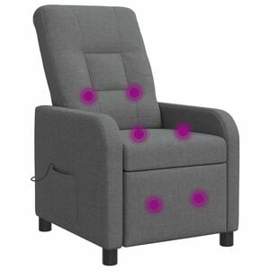 vidaXL Silla de masajes reclinable Gris oscuro Tela
