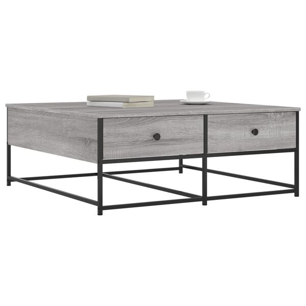 vidaXL Mesa de centro madera de ingenier&iacute;a gris Sonoma 100x99x40 cm