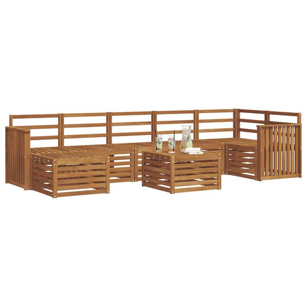 vidaXL Juegos de sof&aacute;s 8 pcs Natural Madera de Acacia S&oacute;lida