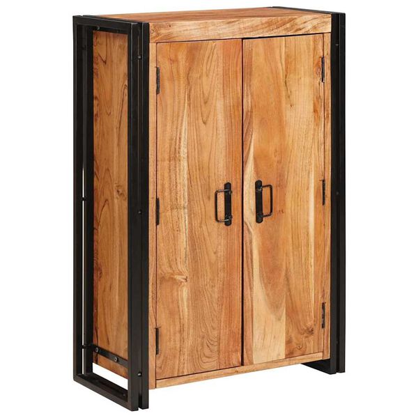 vidaXL Highboard con Puertas Marrón Madera maciza de Acacia y Metal