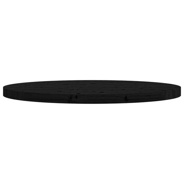vidaXL Tablero de mesa redondo madera maciza de pino negro &Oslash;80x3 cm