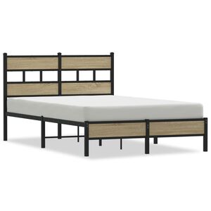 vidaXL Estructura de cama sin colch&oacute;n madera roble Sonoma 120x190 cm