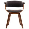 vidaXL Sillas de comedor 2 unidades madera curvada y tela gris
