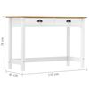 vidaXL Mesa consola Hill con 2 cajones madera pino 110x45x74 cm