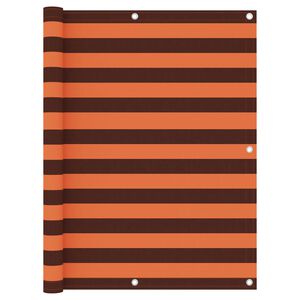 vidaXL Toldo para balc&oacute;n tela oxford naranja y marr&oacute;n 120x600 cm