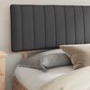 vidaXL Estructura de Cama con Cabecera Tapizada Gris oscuro