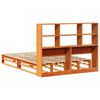 vidaXL Cama con estanter&iacute;a sin colch&oacute;n madera maciza marr&oacute;n 120x190 cm