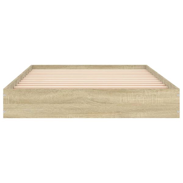 vidaXL Estructura de cama sin colch&oacute;n madera roble Sonoma 90x190 cm