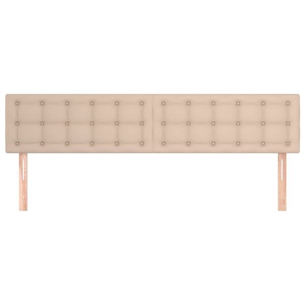 vidaXL Cabeceros 2 unidades cuero sint&eacute;tico capuchino 100x5x78/88 cm