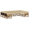 vidaXL Conjunto de sof&aacute;s de exterior con coj&iacute;n 9 pcs Natural y Beige
