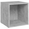 vidaXL Mueble de TV 4uds madera contrachapada gris hormigón 37x35x37cm