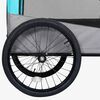 vidaXL Remolque de bicicleta para mascotas cochecito 2 en 1 azul gris