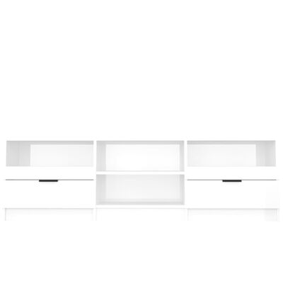 vidaXL Mueble de TV madera contrachapada blanco brillo 150x33,5x45 cm