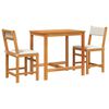 vidaXL Juego de balc&oacute;n con cojines 3 piezas madera maciza de acacia