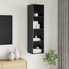 vidaXL Mueble TV pared madera contrachapada gris brillo 37x37x142,5 cm