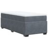 vidaXL Cama box spring con colch&oacute;n terciopelo gris oscuro 90x200 cm