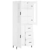 vidaXL Aparador alto madera contrachapada blanco 69,5x34x180 cm