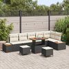 vidaXL Conjunto de sof&aacute;s de jard&iacute;n 9 pcs Negro rat&aacute;n sint&eacute;tico