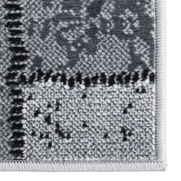 vidaXL Alfombra de pasillo BCF gris con estampado de bloques 80x200 cm