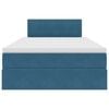 vidaXL Cama con almacenamiento y LED Azul 120 x 190 cm Terciopelo