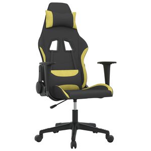 vidaXL Silla gaming tela verde claro y negro