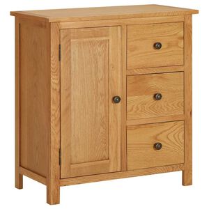 vidaXL Aparador de madera maciza de roble 70x35x75 cm