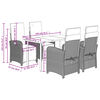 vidaXL Set comedor de jard&iacute;n 5 piezas y cojines rat&aacute;n sint&eacute;tico marr&oacute;n