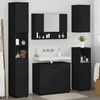 vidaXL Juego de muebles de ba&ntilde;o 5 pcs Negro Madera engineered y metal