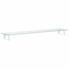 vidaXL Soporte de monitor vidrio templado y metal blanco 100x20x8 cm