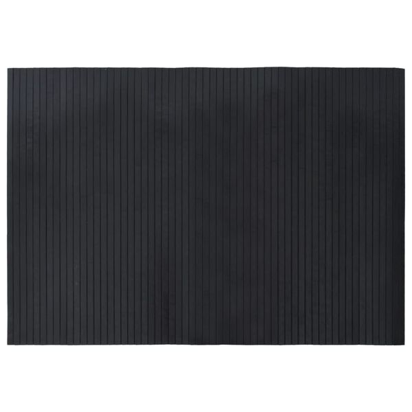 vidaXL Alfombra rectangular bamb&uacute; negro 70x100 cm