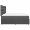 vidaXL Cama box spring con colch&oacute;n tela gris oscuro 180x200 cm