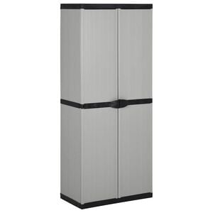 vidaXL Armario de jard&iacute;n con 3 estantes gris y negro 68x40x168 cm