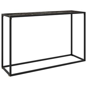 vidaXL Mesa consola vidrio templado negro 120x35x75 cm