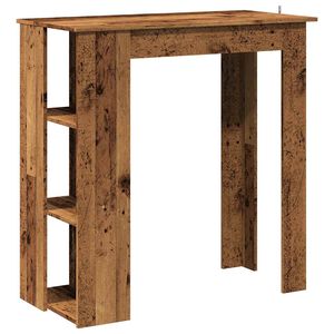 vidaXL Mesa bar y estante madera ingenier&iacute;a envejecida 102x50x103,5cm