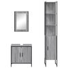 vidaXL Set de muebles de baño 3 pzas madera contrachapada gris sonoma