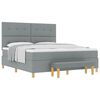 vidaXL Cama tipo Box Spring con cabecera Gris claro 200 x 180 cm tela