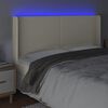 vidaXL Cabecero con LED cuero sint&eacute;tico color crema 183x16x118/128 cm